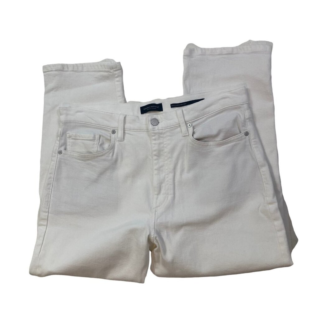 Banana Republic High Rise Premium Straight leg Jeans Women's 32S White